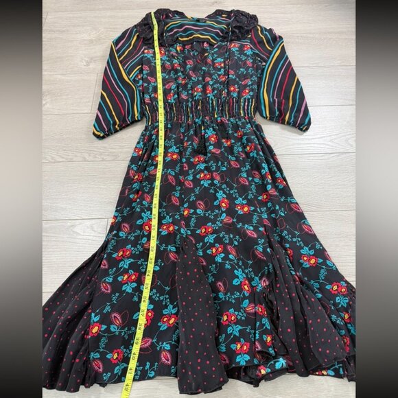 Betsey Johnson New York Vintage 90s Silk Floral Long Sleeve Dress - Picture 12 of 12